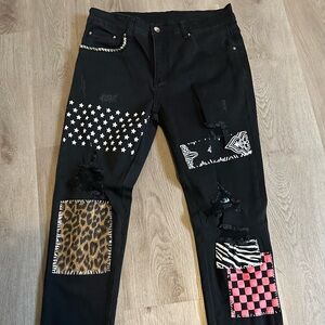AMIRI Black Multi-Patterned Men's Jeans